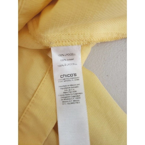 Chico's~Size 3 (XL)~Yellow Unlined Open Front Blazer Collar & Lapels Epaulettess - Picture 9 of 16